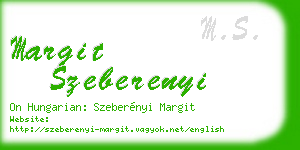margit szeberenyi business card